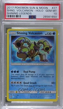 2017 Pokémon Sun & Moon - Shining Legends - [Base] #27 - Shining Volcanion [PSA 10 GEM MT]