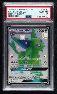 2019 Pokémon Sun & Moon - Hidden Fates - Shiny Vault #SV60 - Shiny - Espeon GX [PSA 10 GEM MT]