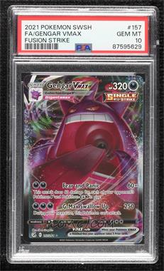 2021 Pokemon Sword & Shield - Fusion Strike - [Base] #157 - Gengar VMAX (Full Art) [PSA 10 GEM MT]