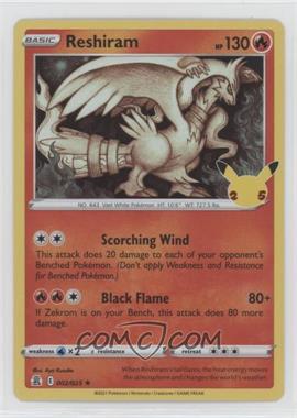 2021 Pokémon - Celebrations - [Base] #002 - Holo - Reshiram