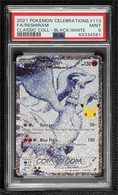 2021 Pokémon - Celebrations - Classic Collection - [Base] #113/114 - Reshiram (Black & White) [PSA 9 MINT]