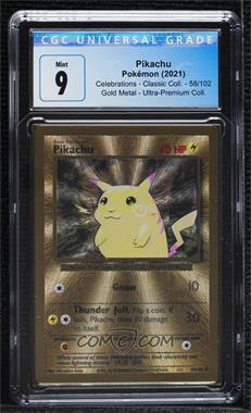 2021 Pokémon - Celebrations - Ultra Premium Collection - [Base] #58 - Pikachu (Gold Metal) [CGC 9 Mint]