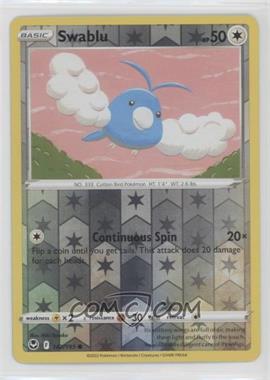 2022 Pokémon Sword & Shield - Silver Tempest - [Base] - Reverse Foil #142 - Swablu [EX to NM]