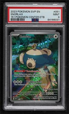 2023-Current Pokémon Scarlet & Violet - SVP Black Star - Promos #051 - Full Art - Snorlax [PSA 9 MINT]