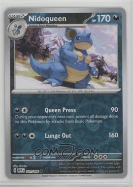 2023 Pokemon Scarlet & Violet - 151 (MEWEN) - [Base] - Reverse Foil #031 - Nidoqueen