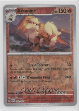 2023 Pokemon Scarlet & Violet - 151 (MEWEN) - [Base] - Reverse Foil #059 - Arcanine