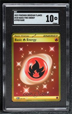 2023 Pokémon Scarlet & Violet - Obsidian Flames (OBF) - [Base] #230 - Hyper Rare - Fire Energy [SGC 10 GEM]