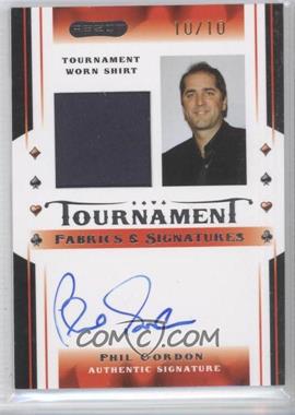 2010 Razor Poker - Tournament Fabrics & Signatures - Gold #TFS-6 - Phil Gordon /10