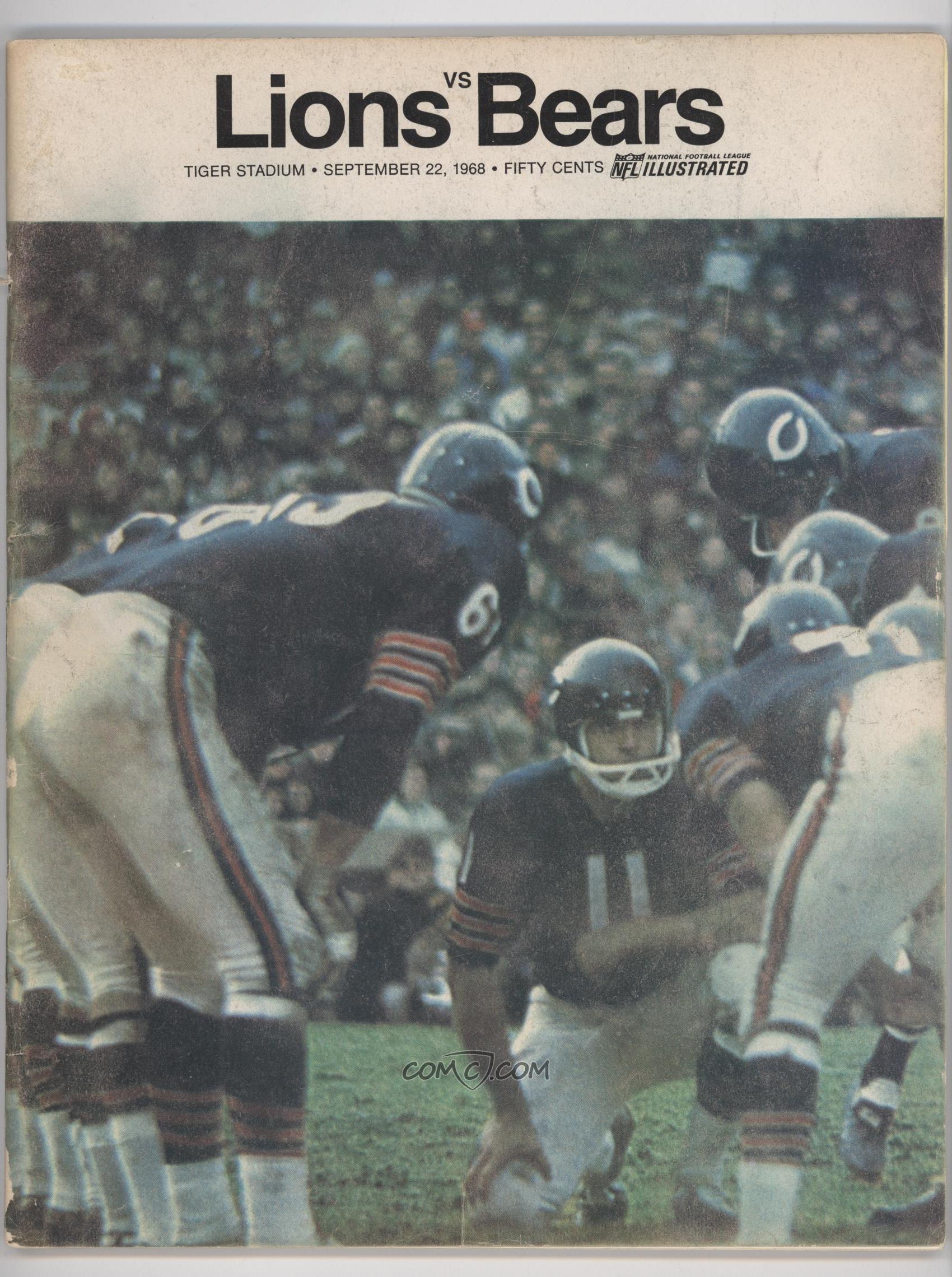 1968 Detroit Lions - Game Programs #9-22 - vs. Chicago Bears (Jack