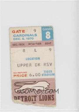 1970 Detroit Lions - Ticket Stubs #8 - December 6 vs. St. Louis Cardinals [Good to VG‑EX]