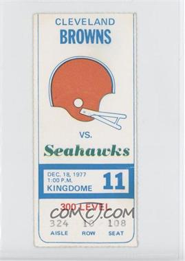 1977 Seattle Seahawks - Ticket Stubs #11 - December 18 vs. Cleveland Browns [Good to VG‑EX]