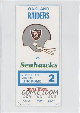 1977 Seattle Seahawks - Ticket Stubs #2 - August 18 vs. Oakland Raiders