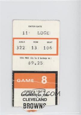 1980 Cincinnati Bengals - Ticket Stubs #8 - December 21 vs. Cleveland Browns [Poor to Fair]