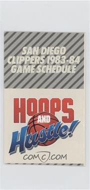 1983-84 San Diego Clippers - Team Schedules #SDCL - San Diego Clippers Team