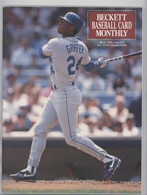 1984-Now Beckett Baseball - [Base] #72 - March 1991 (Ken Griffey Jr.)
