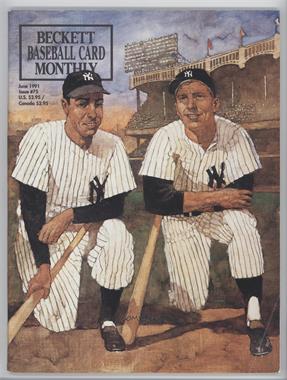 1984-Now Beckett Baseball - [Base] #75 - June 1991 (Joe DiMaggio, Mickey Mantle, Lou Gehrig, Babe Ruth) [Good to VG‑EX]