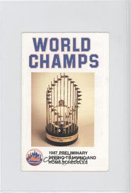 1987 New York Mets - Team Schedules #NYME - New York Mets