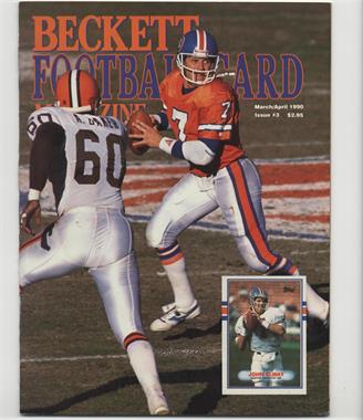 1989-Now Beckett Football - [Base] #3 - March/April 1990 (John Elway) [Good to VG‑EX]