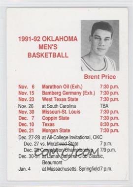 1991-92 Oklahoma Sooners - Men's Basketball Team Schedules #_BRPR - Brent Price