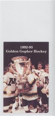 1992-93 Minnesota Golden Gophers - Men's Hockey Team Schedules #MIGG - Minnesota Golden Gophers