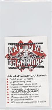 1996 Nebraska Cornhuskers - Football Team Schedules #_NECO - Nebraska Cornhuskers