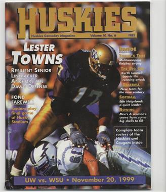 1999 Washington Huskies - Gameday Magazine Game Programs #6 - Washington State November 20 (Lester Towns) [Good to VG‑EX]