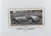 Froilan Gonzales about to cross the finishing line at Silverstone in a Ferrari