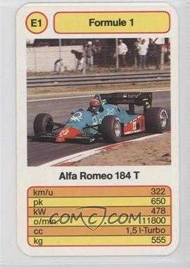 1986 Altenburg Stralsunder Spielkarten Formule 1 - [Base] - German #E1 - Alfa Romeo 184 T