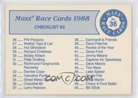 Checklist - Cards 26-50 (#43: Daytona Int. Speedway) [EX to NM]