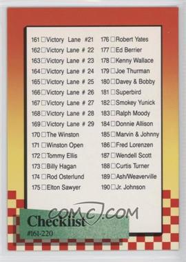 1989 Maxx Racing - [Base] #217 - Checklist