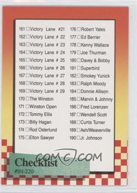 1989 Maxx Racing - [Base] #217 - Checklist
