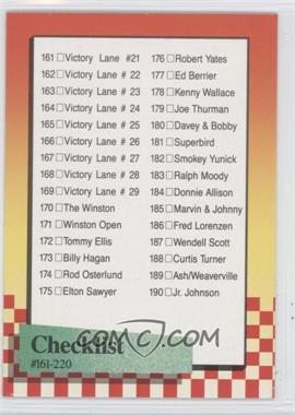 1989 Maxx Racing - [Base] #217 - Checklist