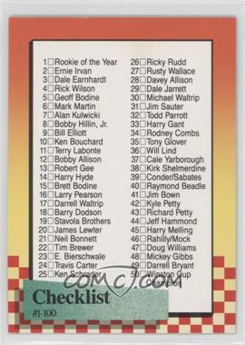 1989 Maxx Racing - [Base] #69 - Checklist - Cards 1-100