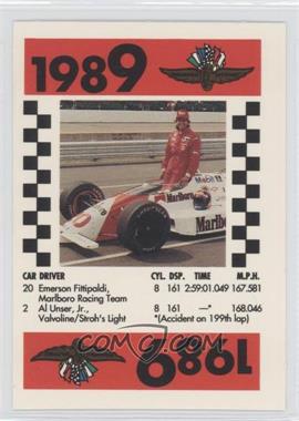 1991 IMS Indy 500 75th Running Race Game - [Base] #1989 - Emerson Fittipaldi