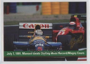 1992 Grid Motorcard Formula 1 - [Base] #192 - July 7, 1991, Mansell Bears Stirling Moss Record/Magny Cours