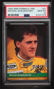 1992 Grid Motorcard Formula 1 - [Base] #51 - Michael Schumacher [PSA 10 GEM MT]