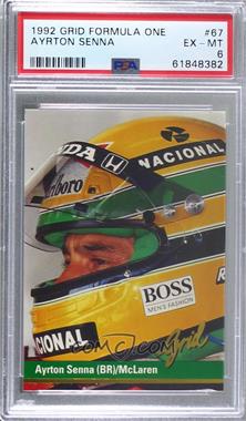 1992 Grid Motorcard Formula 1 - [Base] #67 - Ayrton Senna [PSA 6 EX‑MT]