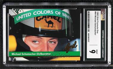 1992 Grid Motorcard Formula 1 - [Base] #84 - Michael Schumacher [CGC 9 Mint]