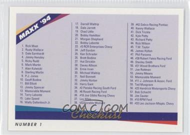 1994 Maxx - [Base] #239 - Checklist - Cards 1-240