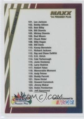 1994 Maxx Premier Plus - [Base] #199 - Checklist - Cards 101-150