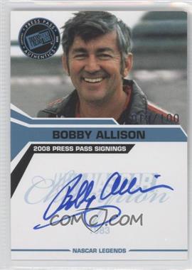 2008 Press Pass - Press Pass Signings - Blue #_BOAL - Bobby Allison /100