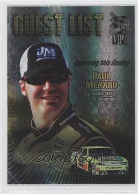 2009 Press Pass VIP - Guest List #GL 18 - Paul Menard