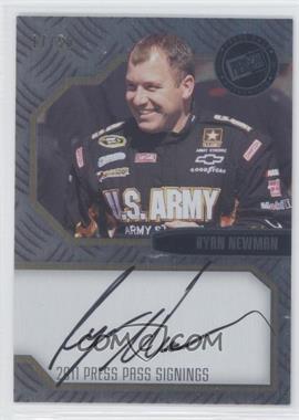 2011 Press Pass Stealth - Press Pass Signings - Brushed Metal #PPS-RN - Ryan Newman /50