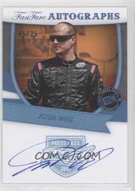 2012 Press Pass Fanfare - Autographs - Blue #FF-JW - Josh Wise /25