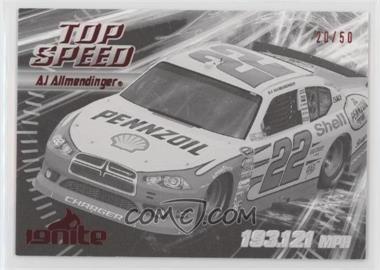 2012 Press Pass Ignite - [Base] - Color Proof Black #68 - Top Speed - A.J. Allmendinger /50