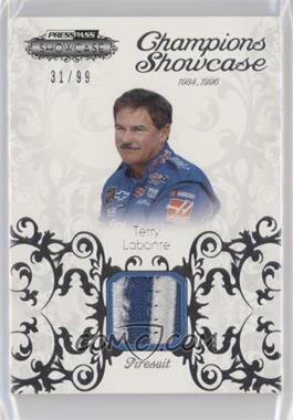 2012 Press Pass Showcase - Champions Showcase - Firesuit #CH-TL - Terry Labonte /99