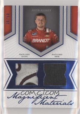 2013 Press Pass Fanfare - Magnificent Materials - Dual Swatch Blue #MM-JA - Justin Allgaier /50