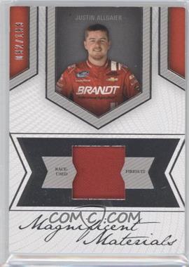 2013 Press Pass Fanfare - Magnificent Materials - Single Swatch Silver #MM-JA - Justin Allgaier /199