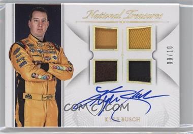 2016 Panini National Treasures - Signature Quad Materials - Gold #SQM-KB - Kyle Busch /10