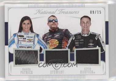 2016 Panini National Treasures - Trios - Silver #T-PSH - Danica Patrick, Tony Stewart, Kevin Harvick /15